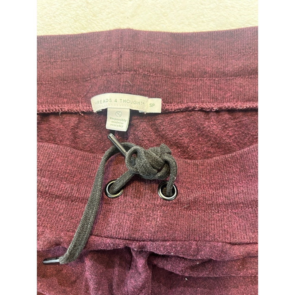 Treads 4 Thought Connie Jogger Burgundy Featherloop Fleece Sweatpants SP - Picture 3 of 5